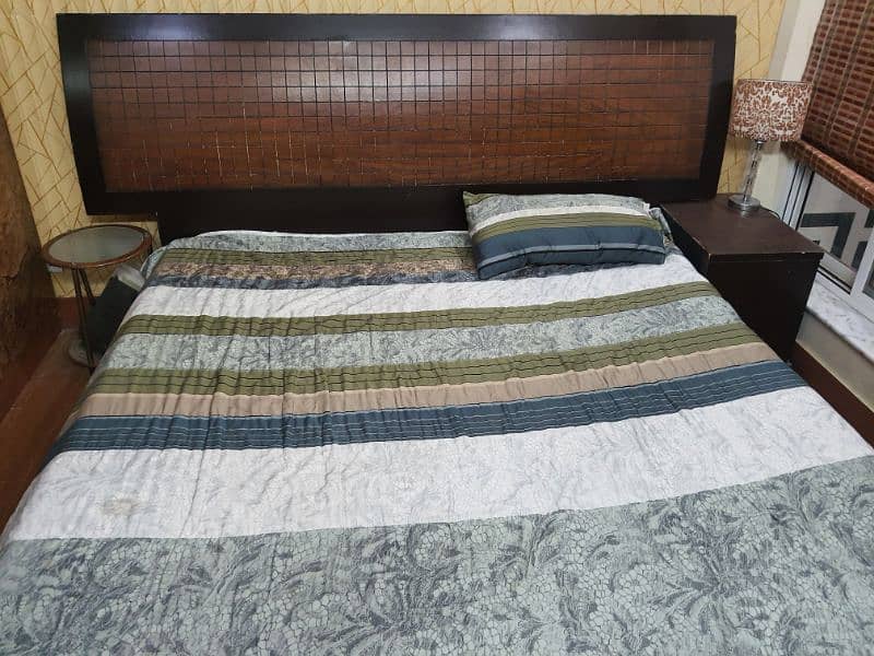 King Size Bed set, Side Tables, wihout mattress 5