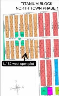 Plot No. L-182 West open Plot North Town Residency Titanium block available in 5 years Installment plan