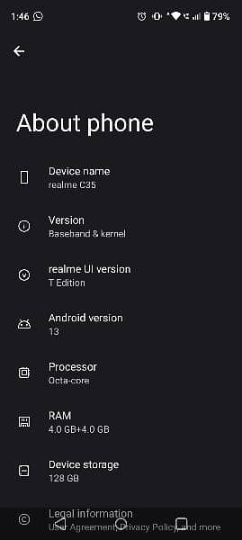 Realme C35 with charger and box perfectly fine 8