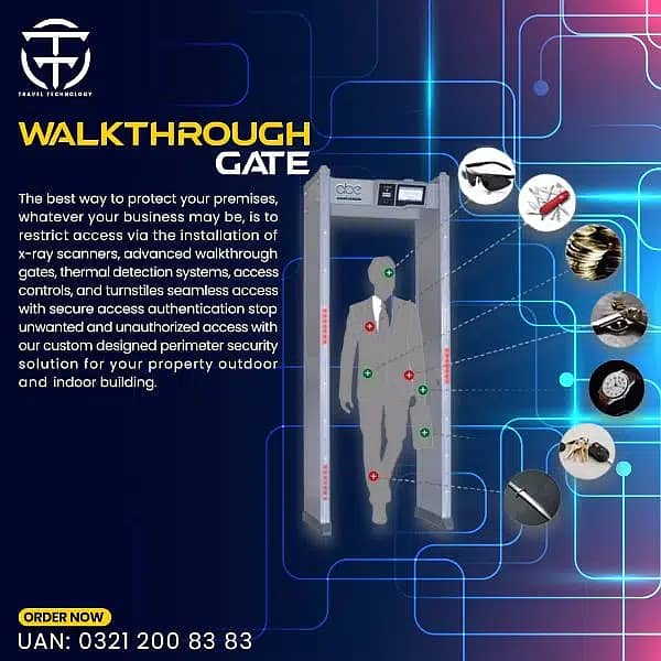 6 Zone Pinpoint DHI-ISC-D106 Walk Through Metal Detector Security Gate 0
