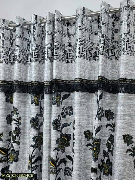 1 pc Crystal Silk Printed Curtain 0