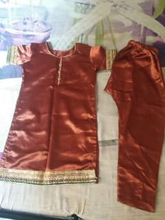 brown silk dress for 5 to 6 year old girl.