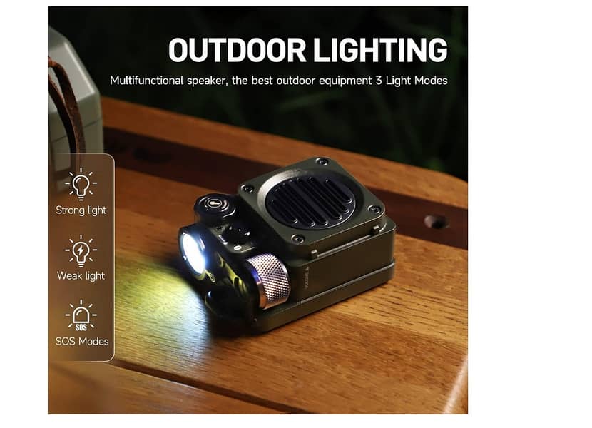 Muzen Wild Mini Portable Bluetooth Speaker Waterproof Flashlight Metal 4