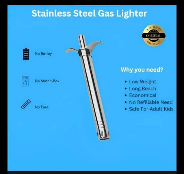 High Metallic Quality Kitchen Stove Lighter No Refill/No Gas/Match Box 1
