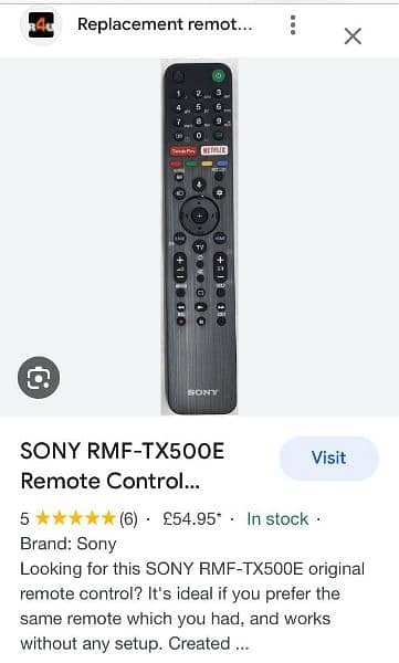 Sony Bluetooth voice Remote 6