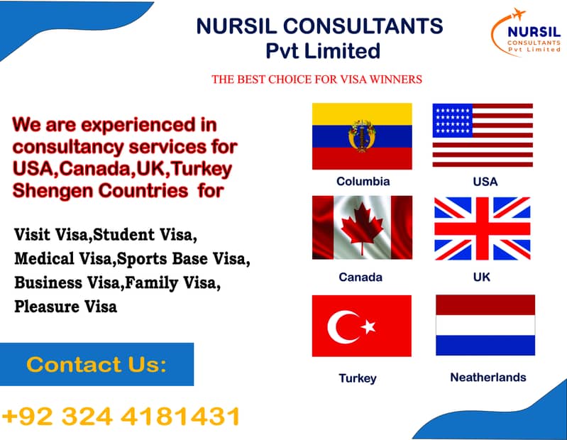 Study Visa Services/Uk Visa/USA Vist Visa /Canada/Turkey/Schengen Visa 1