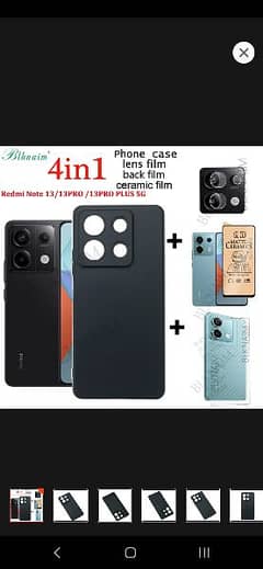 Redmi note 13 pro back cover front protector Nd camera protector