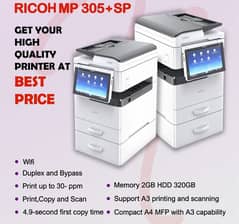 Ricoh 305+ refurbished multi function with A3
