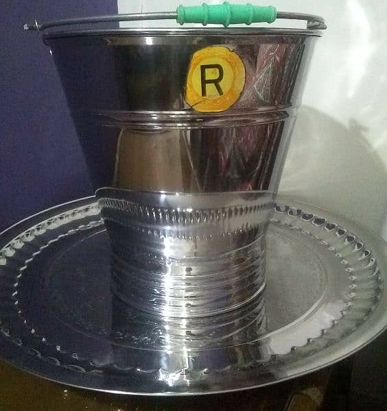 Stainless steel Thaal with Balti 2