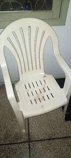 2 White simple plastic chair