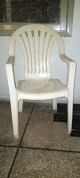 2 White simple plastic chair 1