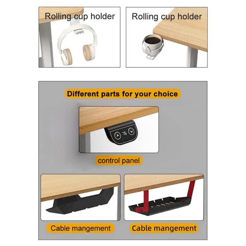 Height adjustable table frame for gaming computer table or office use 4