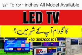Brand New Led tv “ 32 to 95 inches All Size Stock Available