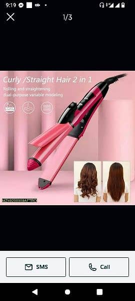 Straightener 2 in 1 curl and straight Hair straight and Hair Crul New 2