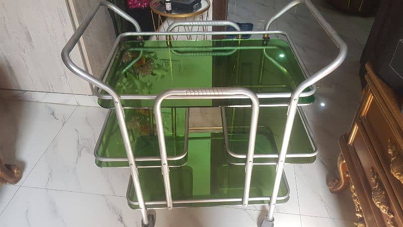 customized tea trolly available with thick mercury glass 1