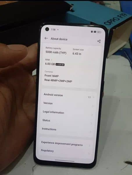 Oppo f19 with box like new PTA approved exchange possible ha 2