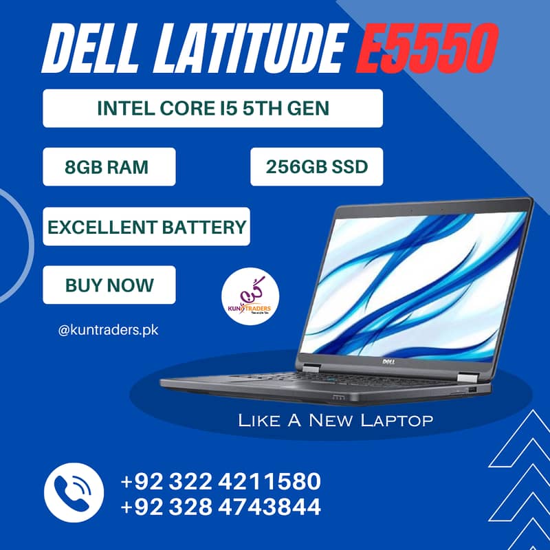 Dell Latitude E5550 Core i5 5th Gen, 8GB, 256GB SSD, 15.6″ FHD LED 1