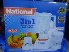 National Juicer Blender 3 in 1 Brand New available for Sale