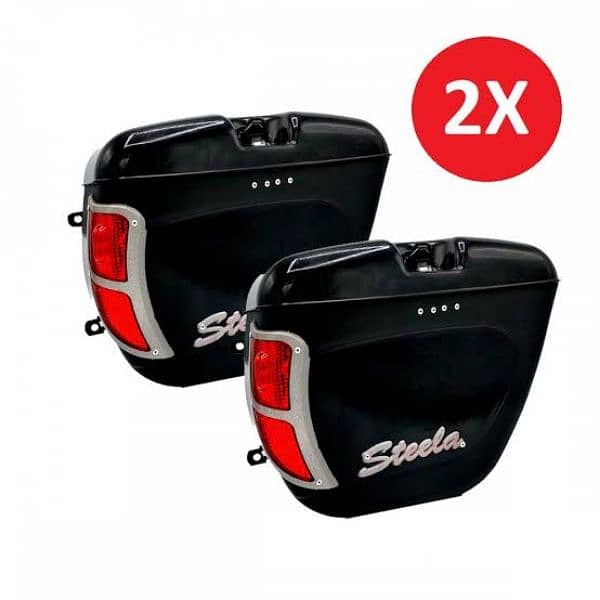 Side boxes STEELA universal for any bike (BRAND NEW BOXES) 0