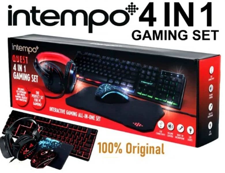 Gaming Keyboard Mouse Headphone and Mousepad Set 0