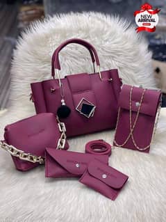 Ladies Bags/Shoulder Bag/ladies pouch |Girls Purse 4Pcs Pu Leather New