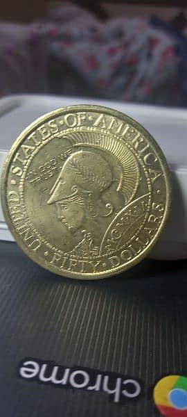 USA PANAMA PACIFIC $50 GOLD PLATED COMMEMO COIN, OLD COIN, RARE COIN 3