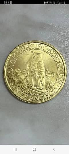 USA PANAMA PACIFIC $50 GOLD PLATED COMMEMO COIN, OLD COIN, RARE COIN