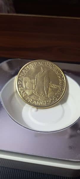 USA PANAMA PACIFIC $50 GOLD PLATED COMMEMO COIN, OLD COIN, RARE COIN 6