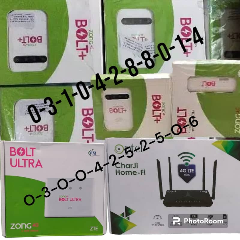 ZONG 4G MBB - PTCL CHARJI HOMEFI Router Limited Stock Orignal with Sim 0