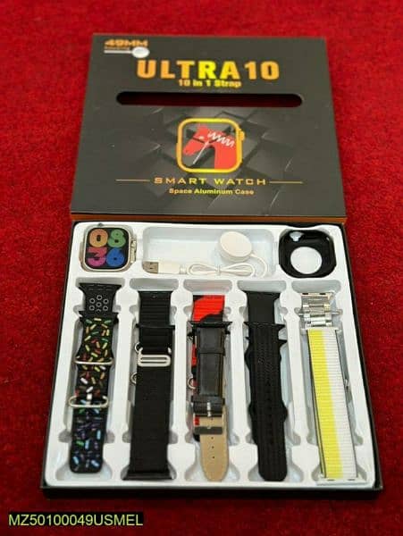 Ultra 10 smart watch water proof with 5 straps box pack home delivery 1
