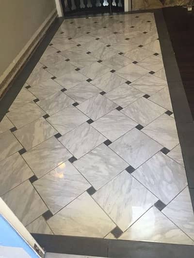 Marble and granite for flooring, stairsteps, kitchen counter top