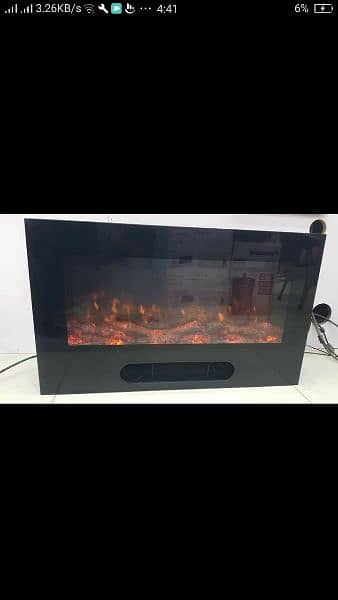 Black 3D Electric Fireplace Heater 1