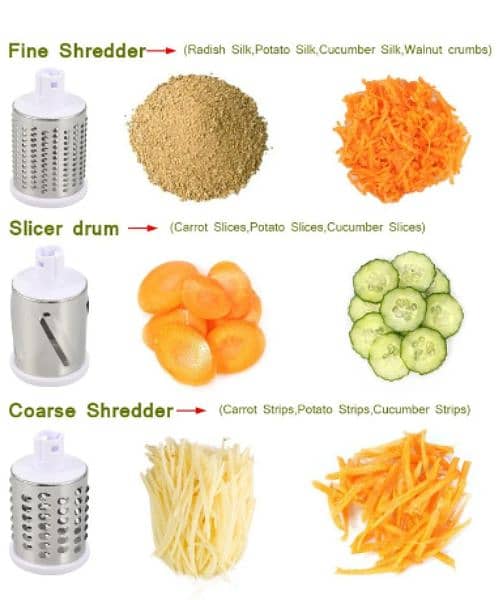 Tabletop Drum Grater Manual Rotary Vegetable Slicer Cutter Kitchen 3