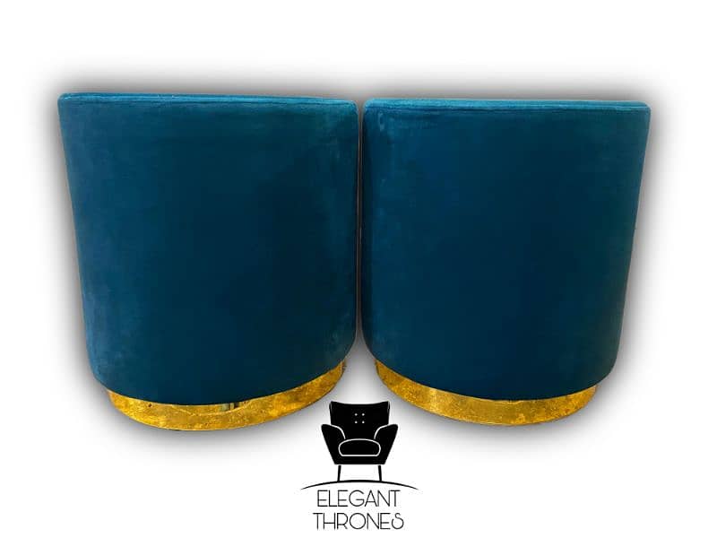 GOLDEN OTTOMAN STOOLS | CUSTOM COLORS! 2