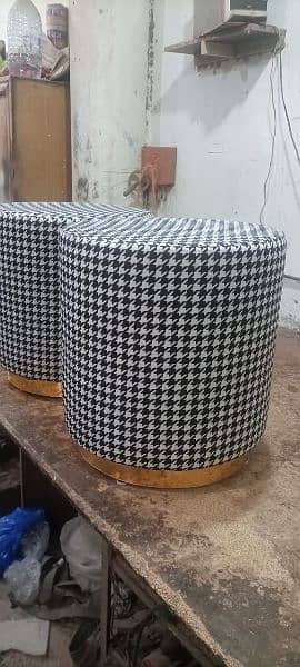 GOLDEN OTTOMAN STOOLS | CUSTOM COLORS! 1