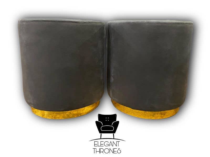 GOLDEN OTTOMAN STOOLS | CUSTOM COLORS! 3