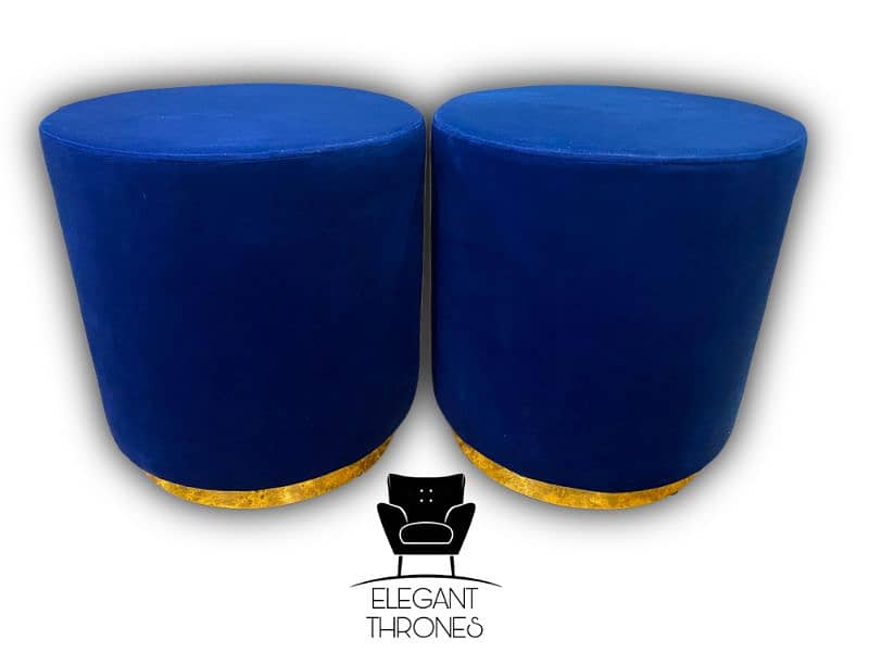 GOLDEN OTTOMAN STOOLS | CUSTOM COLORS! 4