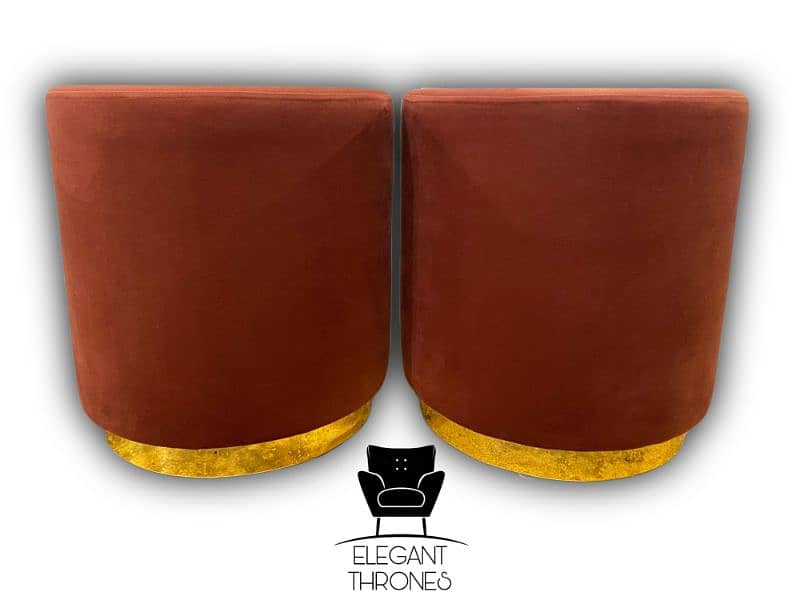 GOLDEN OTTOMAN STOOLS | CUSTOM COLORS! 6