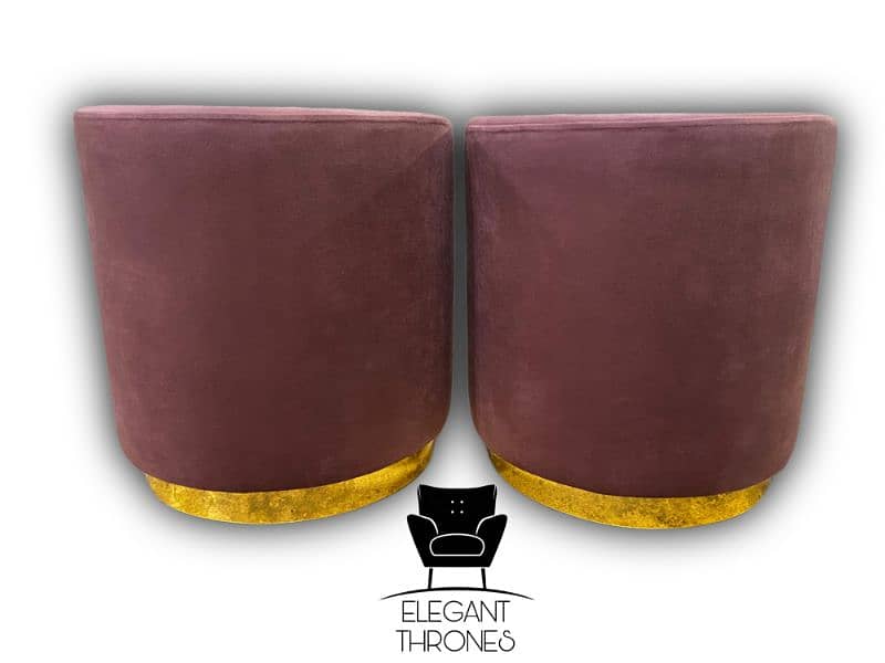 GOLDEN OTTOMAN STOOLS | CUSTOM COLORS! 7