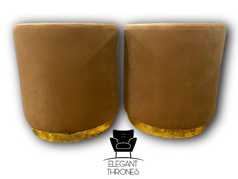 GOLDEN OTTOMAN STOOLS | CUSTOM COLORS! 8