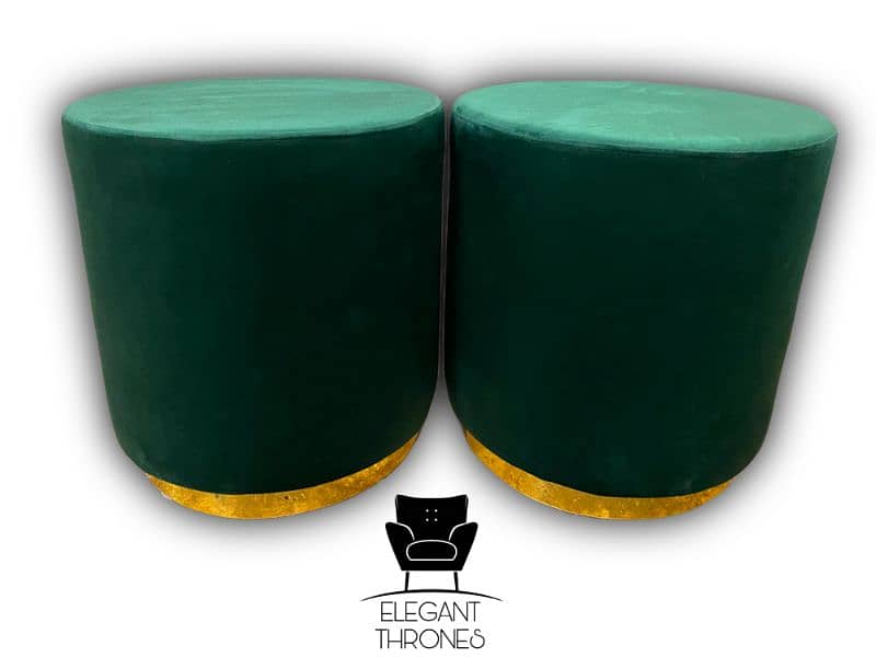 GOLDEN OTTOMAN STOOLS | CUSTOM COLORS! 9