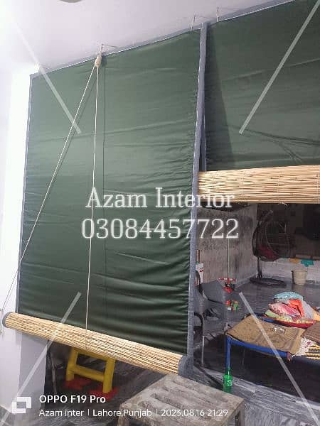 kana bamboo blinds out door water proof heat Prof black out paper glas 4