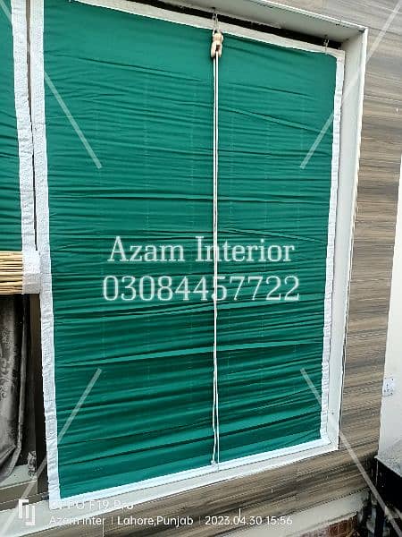 kana bamboo blinds out door water proof heat Prof black out paper glas 8