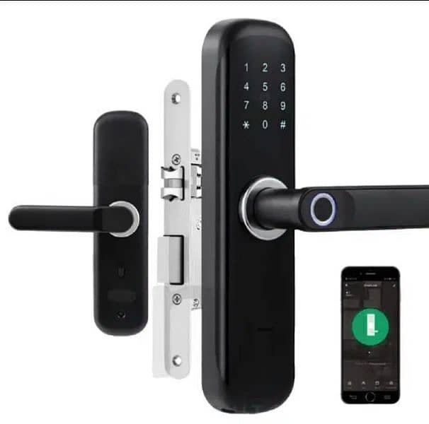 Fingerprint Wifi mobile based smart life Handle door lock security 4