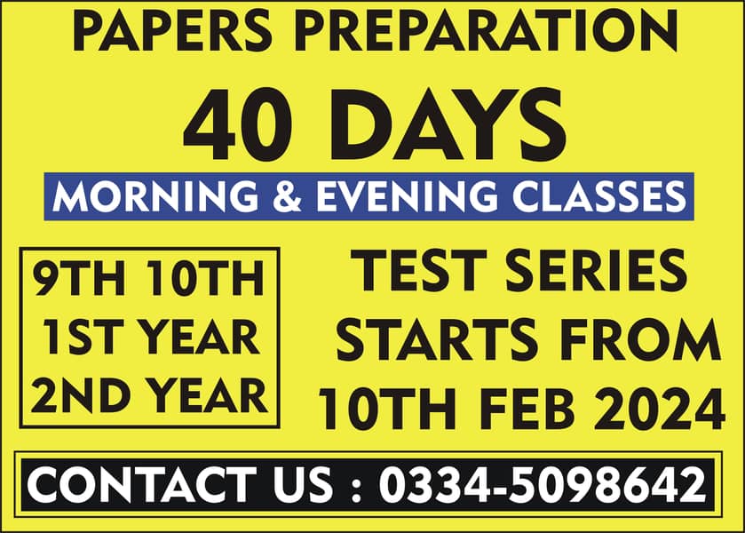 Pakistan Academy Morning & Evening CLASSES 1