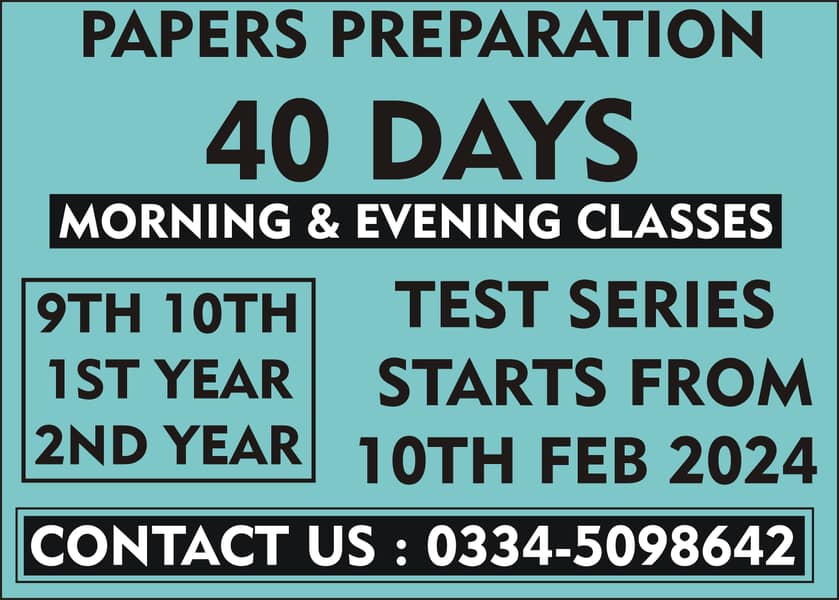 Pakistan Academy Morning & Evening CLASSES 2