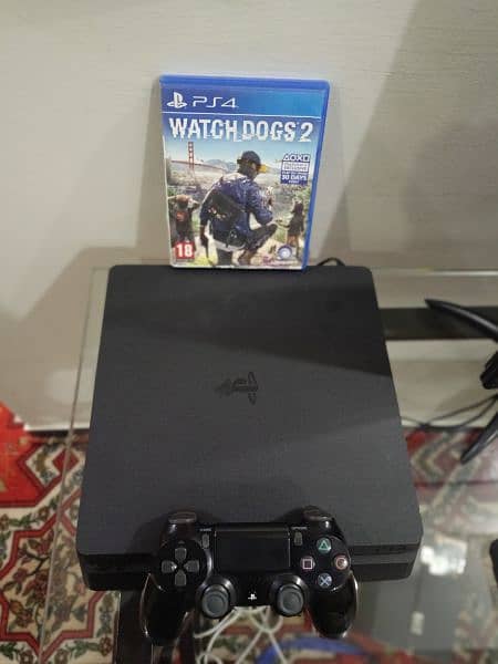 Ps4 Slim 1tb In Good Condition with the Disc Of Watch Dogs 2 1