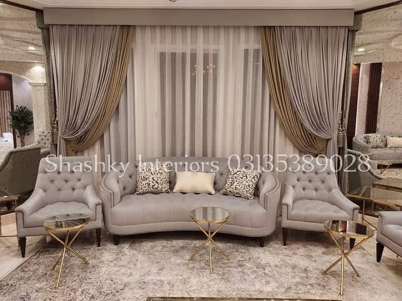 Double pipe Curtains (Velvet+Chiffon) curtains 1