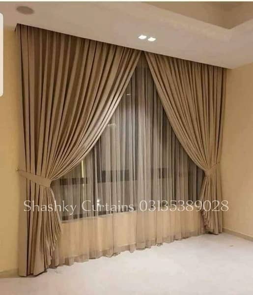 Double pipe Curtains (Velvet+Chiffon) curtains 7