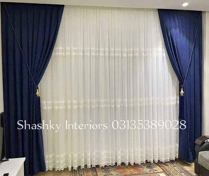 Double pipe Curtains (Velvet+Chiffon) curtains 9